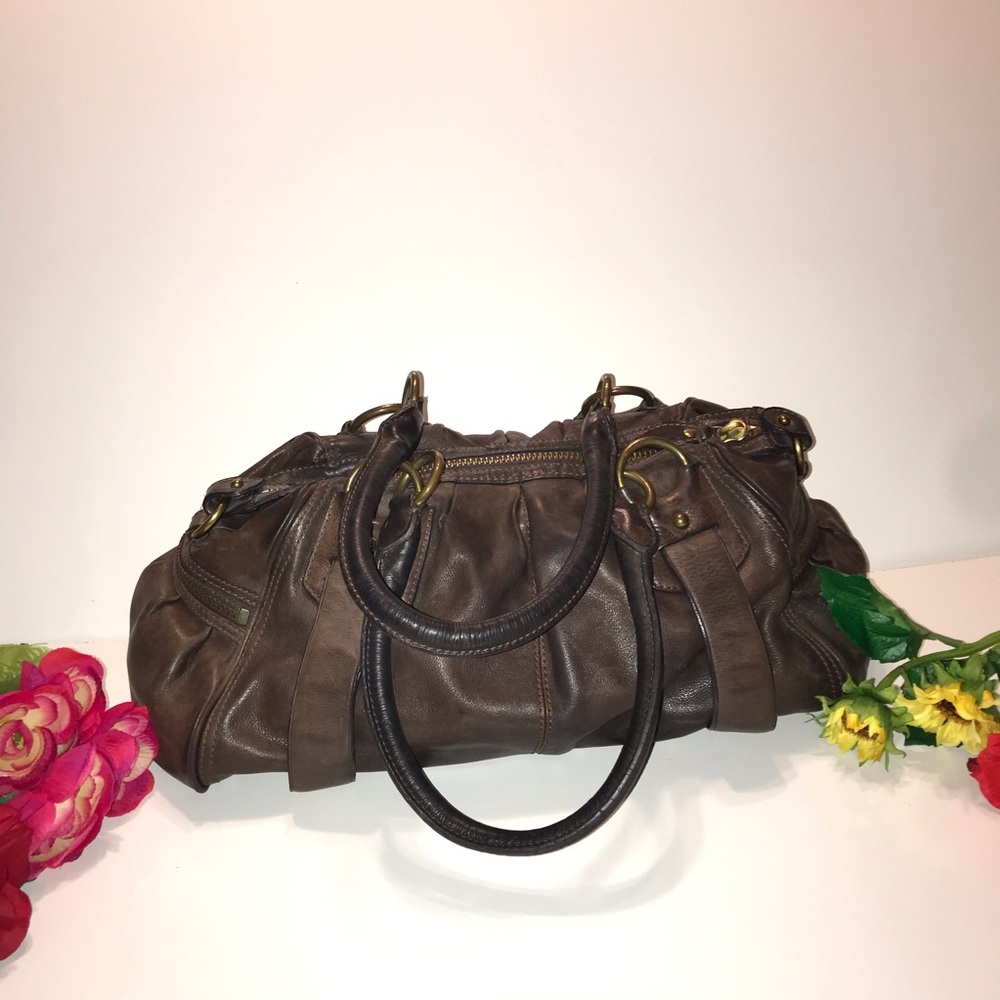 Vintage Banana Republic Brown Leather Duffel Purse